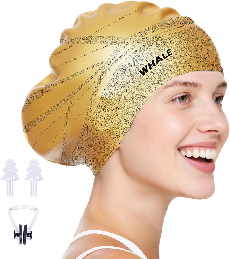 Whale Extra Large Swim Cap Designed for Men and Women with Thick, Long Hair, Hair Extensions Or Afro-Textured Hair Long-Hair Swim Cap Highly Waterproof to Keep Hair Dry - Image 1